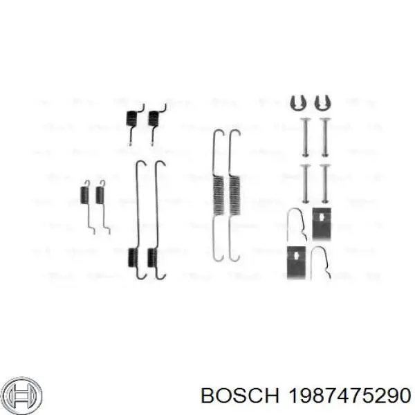1987475290 Bosch kit de montaje, zapatas de freno traseras