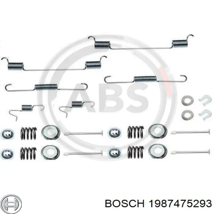 1987475293 Bosch kit de montaje, zapatas de freno traseras