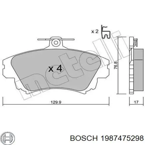 1987475298 Bosch juego de reparación, frenos traseros