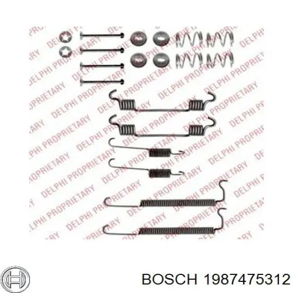 1987475312 Bosch kit de montaje, zapatas de freno traseras