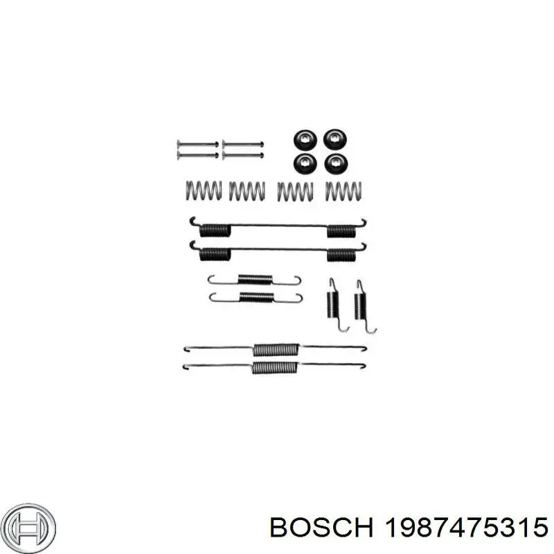 1987475315 Bosch kit de montaje, zapatas de freno traseras