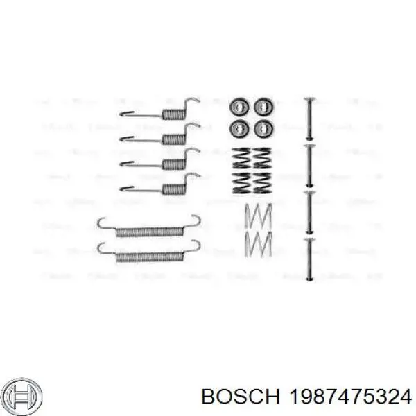 1987475324 Bosch kit de montaje, zapatas de freno traseras