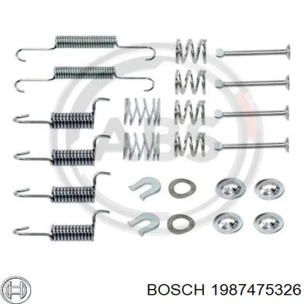 1987475326 Bosch kit de montaje, zapatas de freno traseras