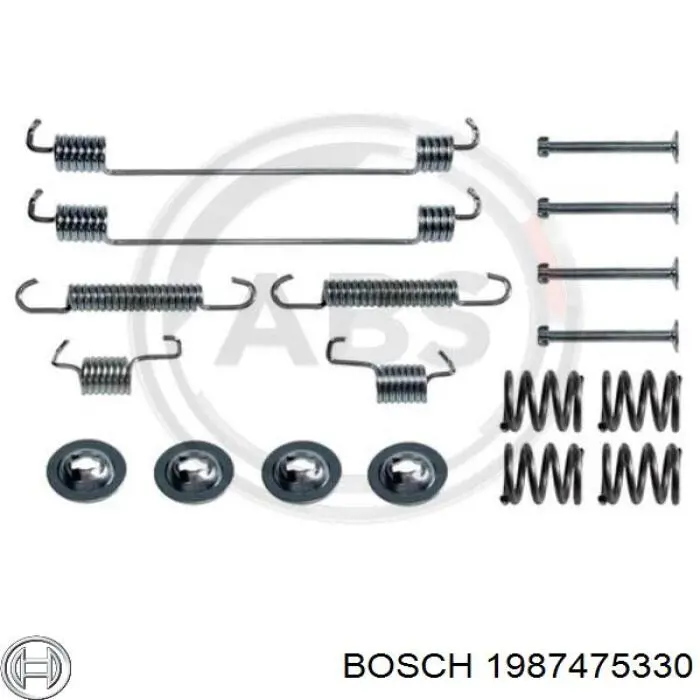 1987475330 Bosch kit de montaje, zapatas de freno traseras