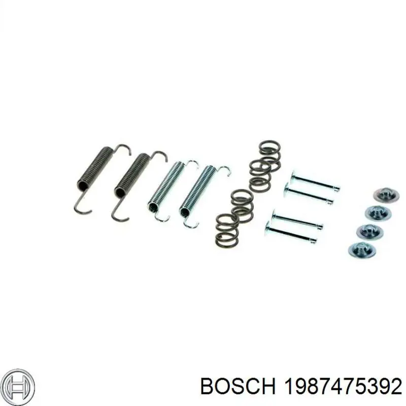 1987475392 Bosch kit de montaje, zapatas de freno traseras
