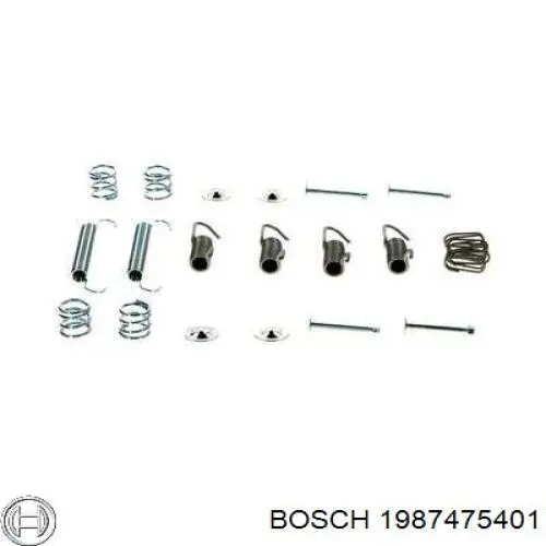 1987475401 Bosch kit de montaje, zapatas de freno traseras