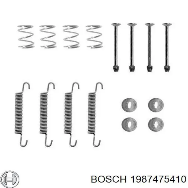 Kit de montaje de zapatas de freno traseras 1987475410 Bosch