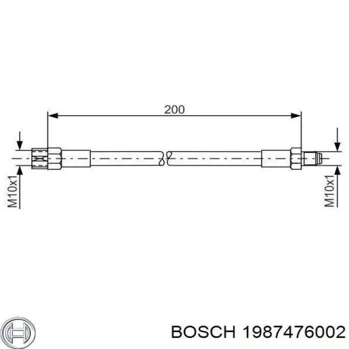 Tubo flexible de frenos trasero BOSCH 1987476002