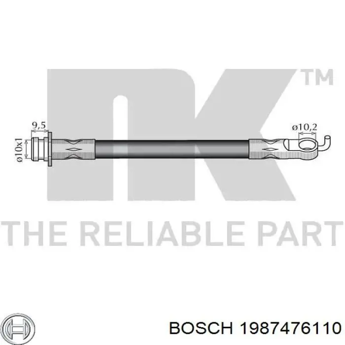 Latiguillos de freno delantero Bosch 1987476110 precio, desde 10,38 EUR