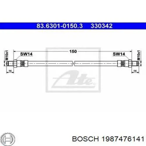 1987476141 Bosch latiguillo de freno trasero