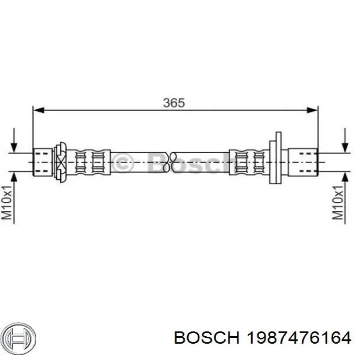 1987476164 Bosch tubo flexible de frenos trasero derecho