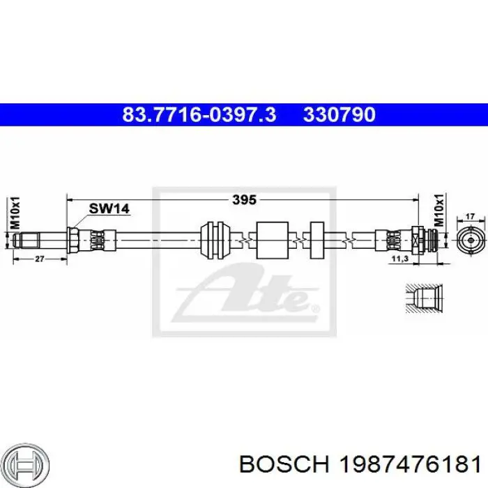 1987476181 Bosch latiguillo de freno delantero