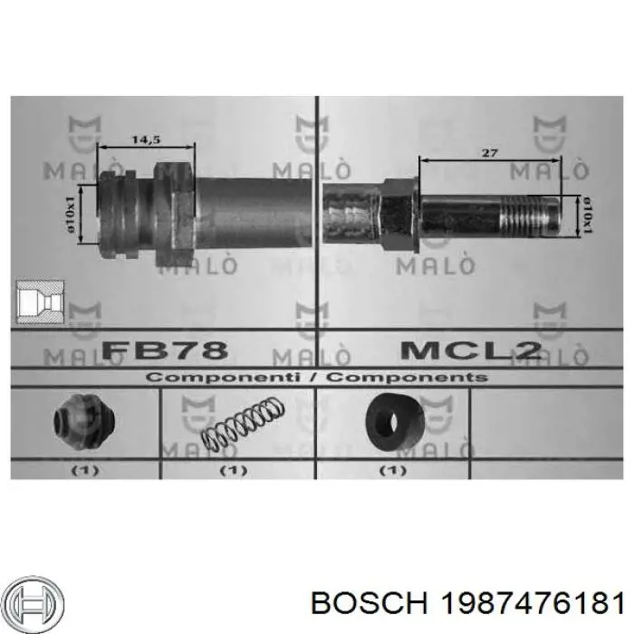 1987476181 Bosch Tubo de frenos delantero