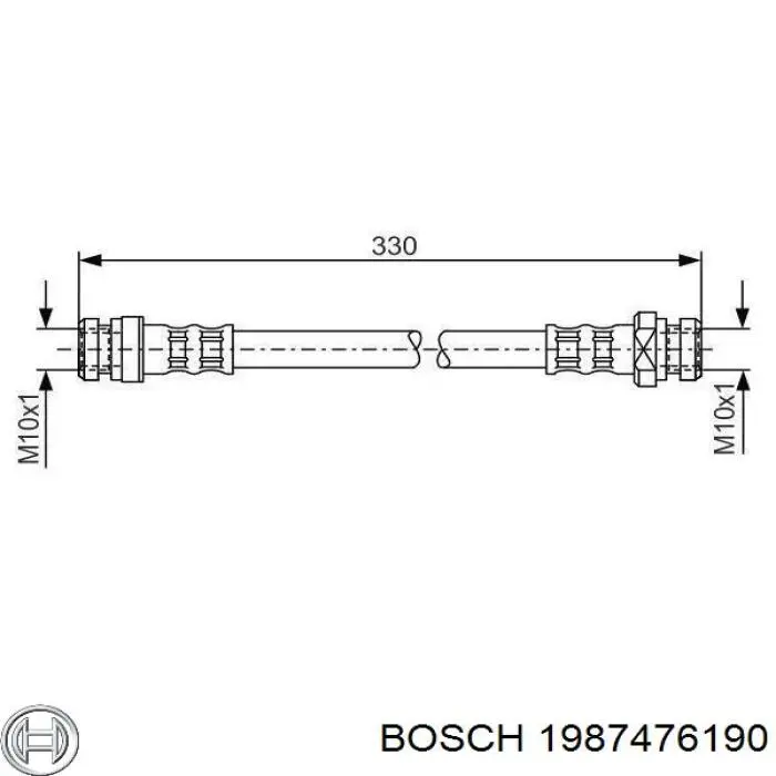 Tubo flexible de frenos trasero BOSCH 1987476190