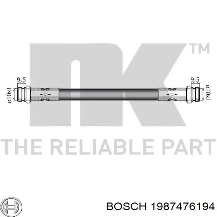 1987476194 Bosch tubo flexible de frenos trasero