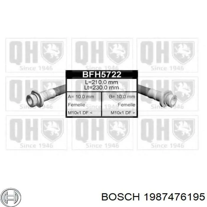 1987476195 Bosch latiguillo de freno trasero