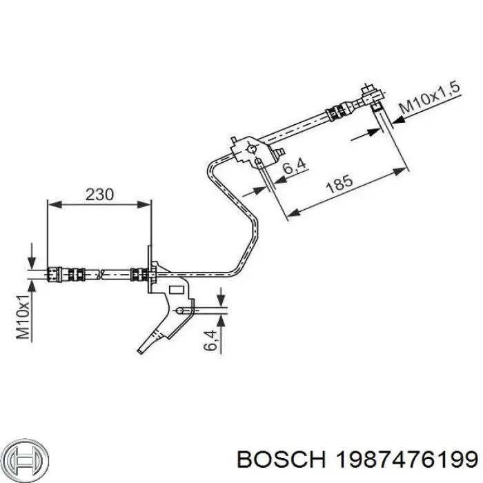 1987476199 Bosch latiguillo de freno trasero izquierdo