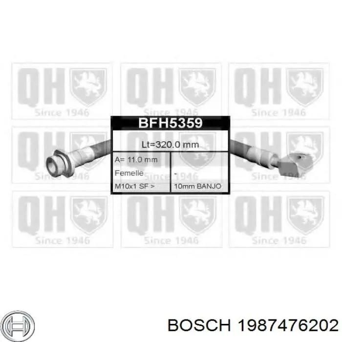 Comprar 1987476202 Bosch Latiguillos de freno delantero