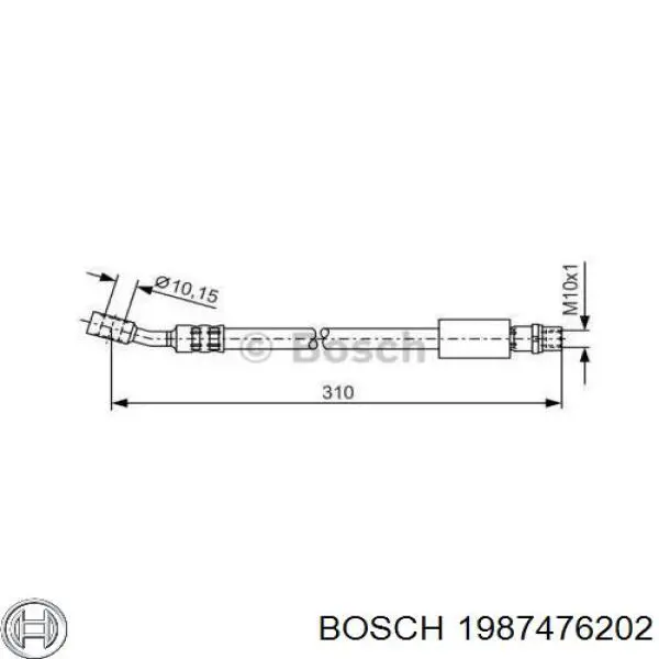 1 987 476 202 Bosch latiguillo de freno delantero