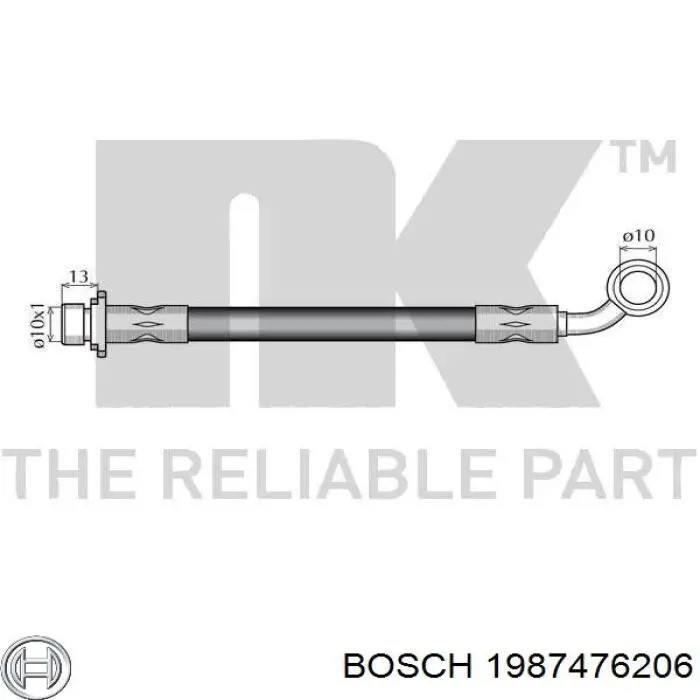 1987476206 Bosch tubo flexible de frenos delantero izquierdo