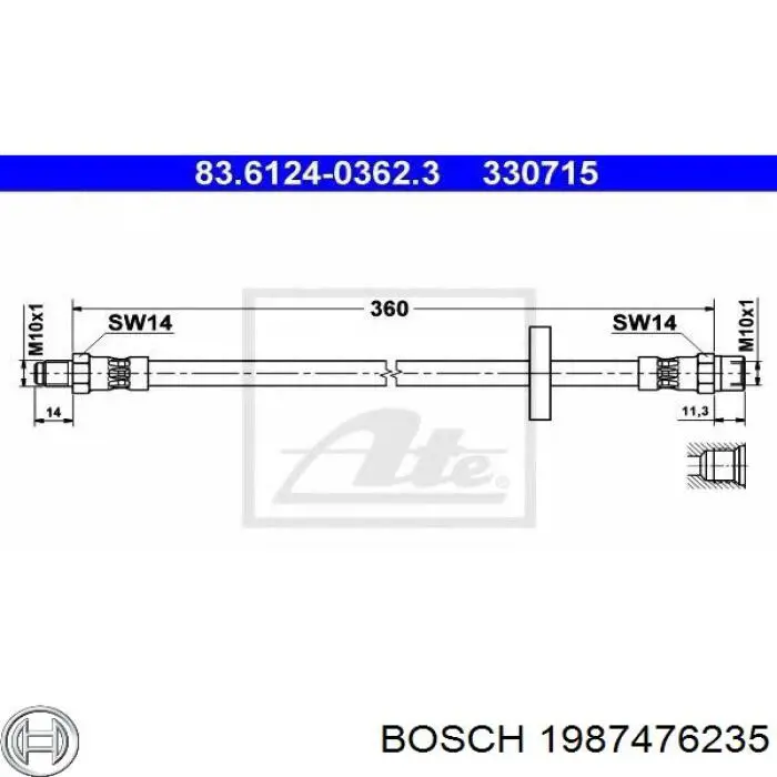 1987476235 Bosch tubo flexible de frenos