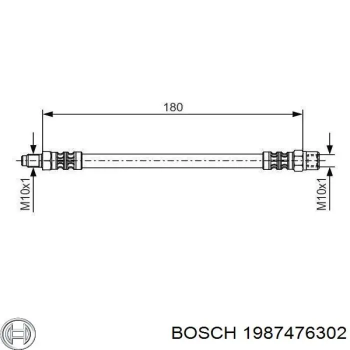 Tubo flexible de frenos trasero BOSCH 1987476302