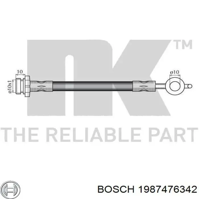 1987476342 Bosch latiguillo de freno delantero