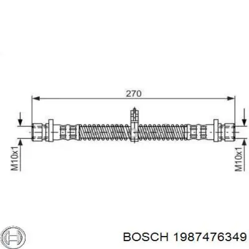 1987476349 Bosch tubo flexible de frenos trasero