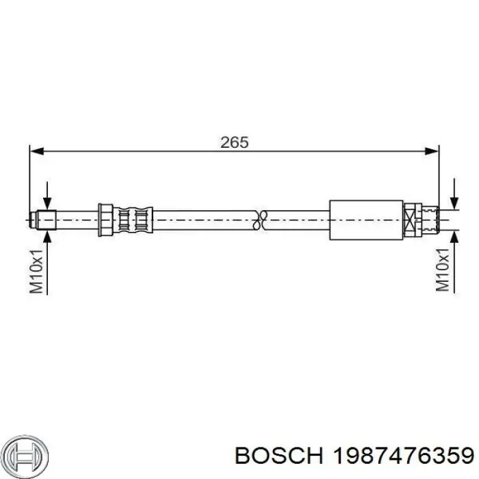 1987476359 Bosch tubo flexible de frenos trasero