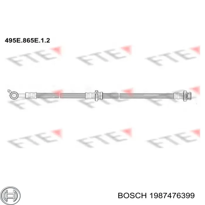 1987476399 Bosch latiguillos de freno trasero derecho