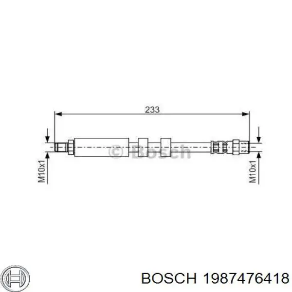 1987476418 Bosch Manguera de freno trasera