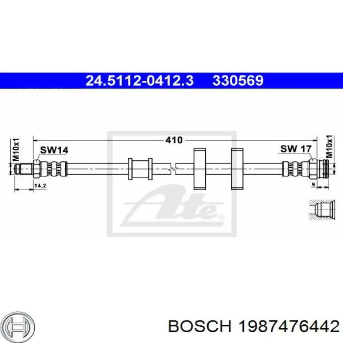 1987476442 Bosch latiguillo de freno delantero