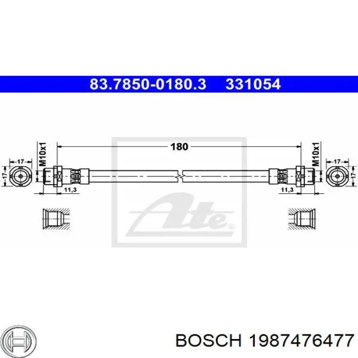 1987476477 Bosch latiguillo de freno trasero