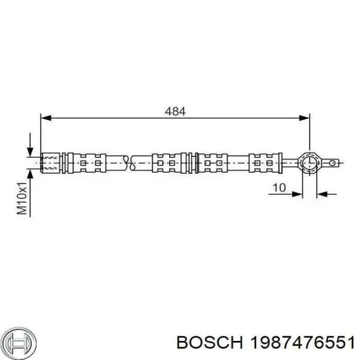 1987476551 Bosch tubo flexible de frenos delantero izquierdo