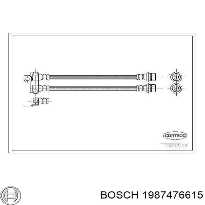 1987476615 Bosch tubo flexible de frenos trasero