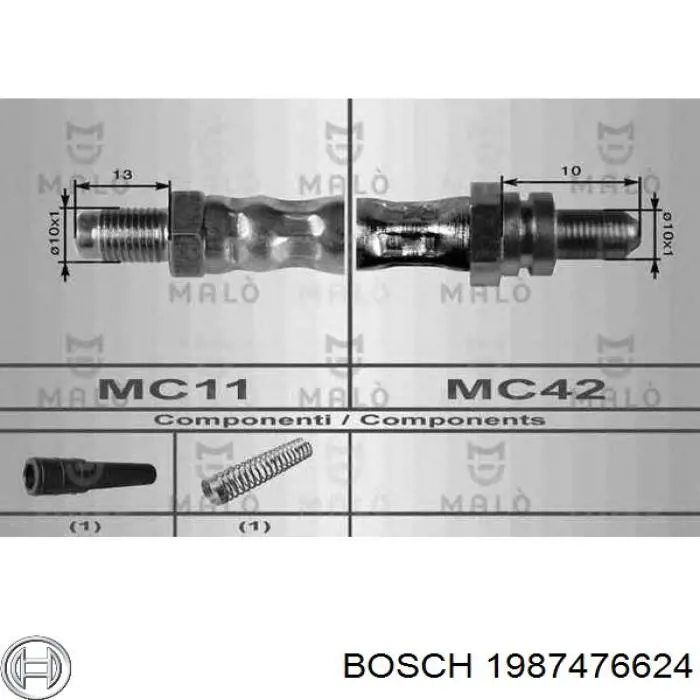 1987476624 Bosch latiguillos de freno trasero derecho