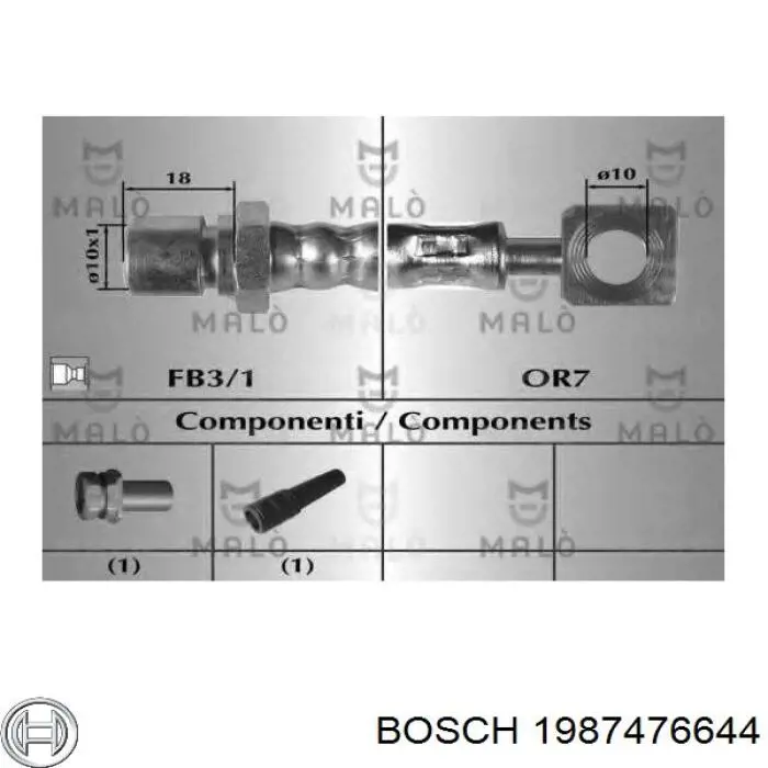Latiguillos de freno delantero Bosch 1987476644 precio, desde 11,98 EUR