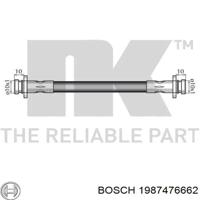 1987476662 Bosch tubo flexible de frenos trasero