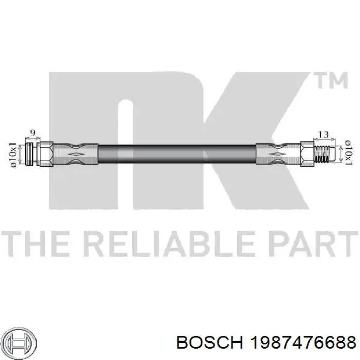 1987476688 Bosch tubo flexible de frenos