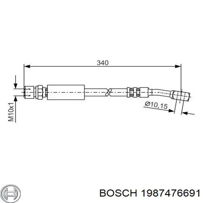 1987476691 Bosch latiguillo de freno delantero
