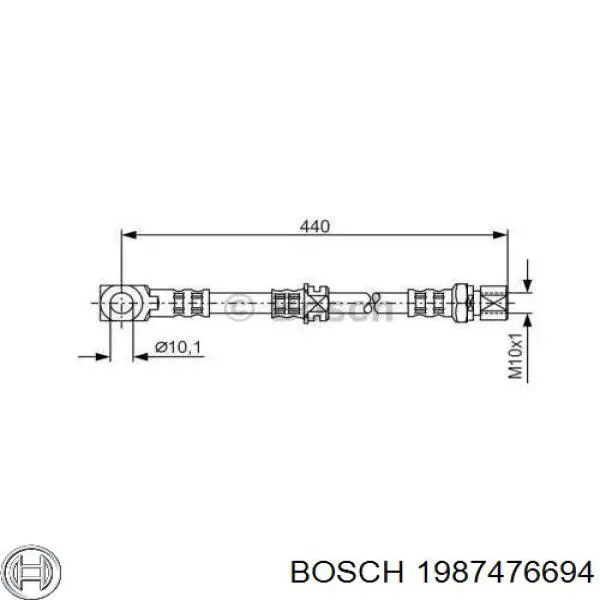1987476694 Bosch latiguillo de freno delantero