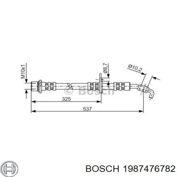 Comprar 1987476782 Bosch Latiguillos de freno delantero izquierdo