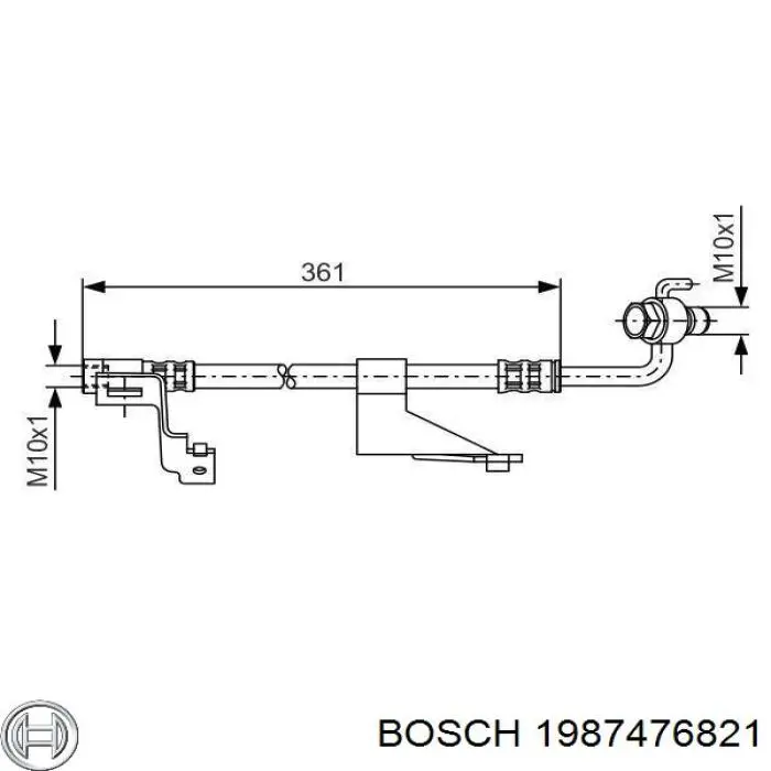 1987476821 Bosch latiguillos de freno delantero izquierdo