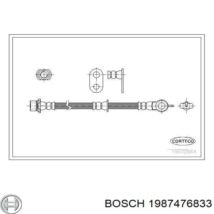 1987476833 Bosch latiguillos de freno delantero derecho