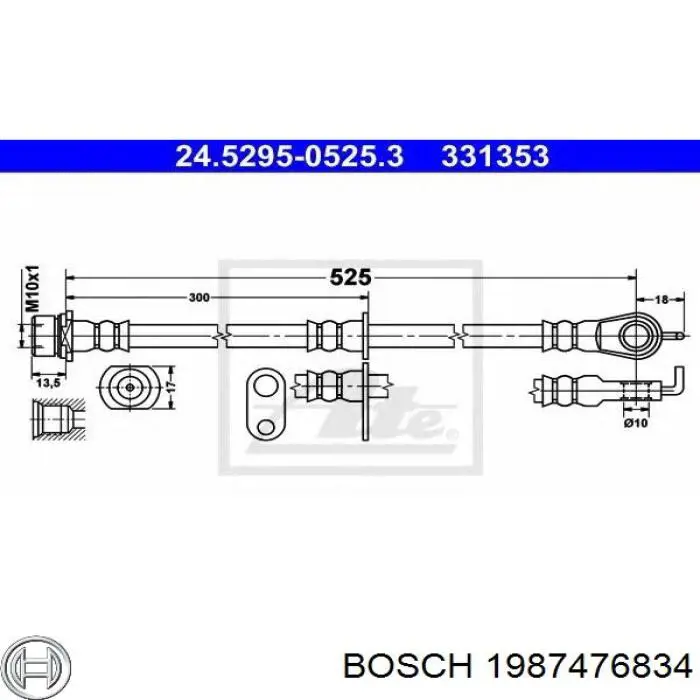 1987476834 Bosch latiguillo de freno delantero