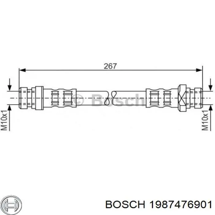 1987476901 Bosch latiguillo de freno trasero