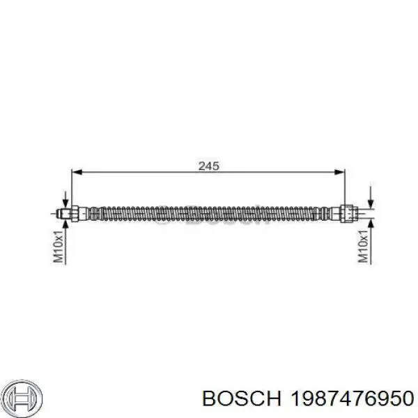 1987476950 Bosch tubo flexible de frenos trasero