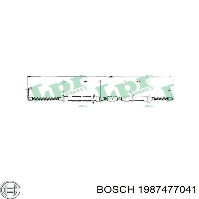 1 987 477 041 Bosch cable de freno de mano trasero derecho/izquierdo