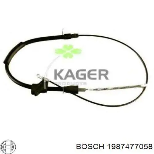 1987477058 Bosch cable de freno de mano trasero derecho