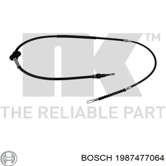 1987477064 Bosch cable de freno de mano trasero derecho/izquierdo